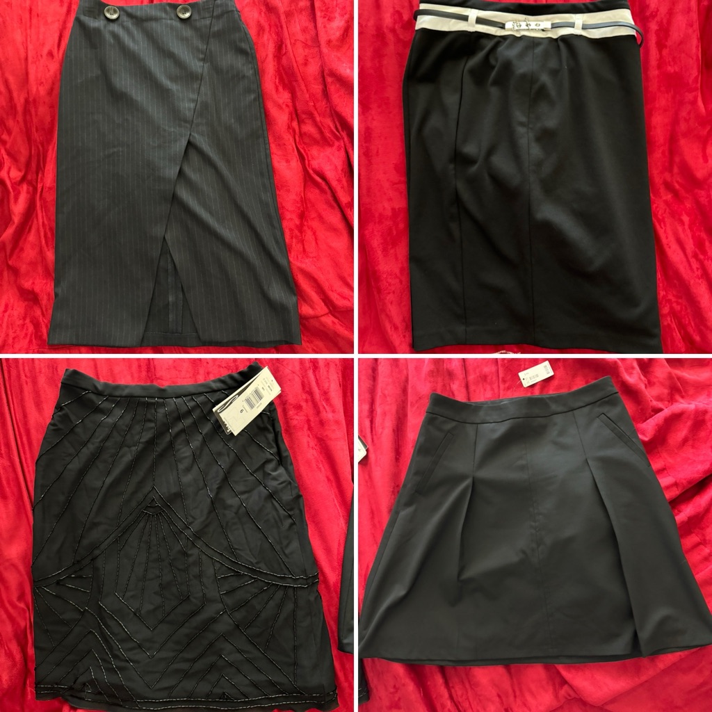 Nwt Lot Of 4 Black And Navy Skirts. The Limited, Nygard And Top Shop.